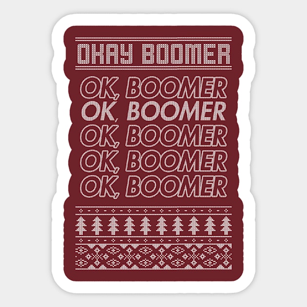 OK, Boomer Christmas Sweater Sticker by stickerfule